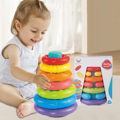 Rainbow Stackable Rings Sensory Educational Toy for Toddlers
