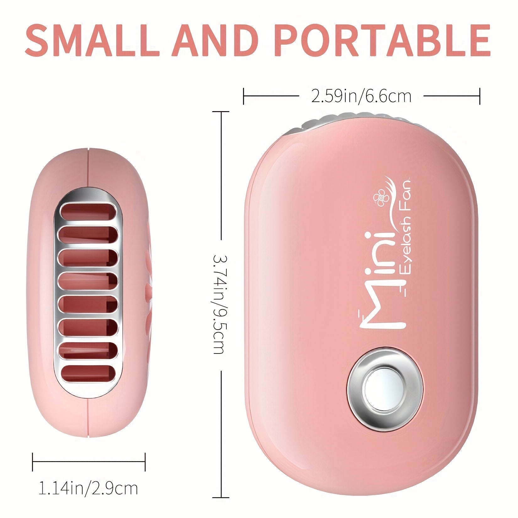 Mini Lash Fan Portable Fan Dryer Rechargeable Type C Fan