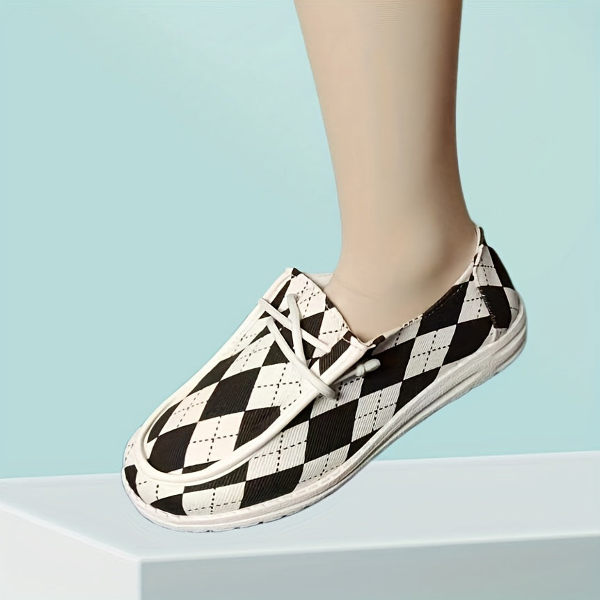 Women's Lightweight Flat Canvas Shoes Lace Up Casual Walking Shoes