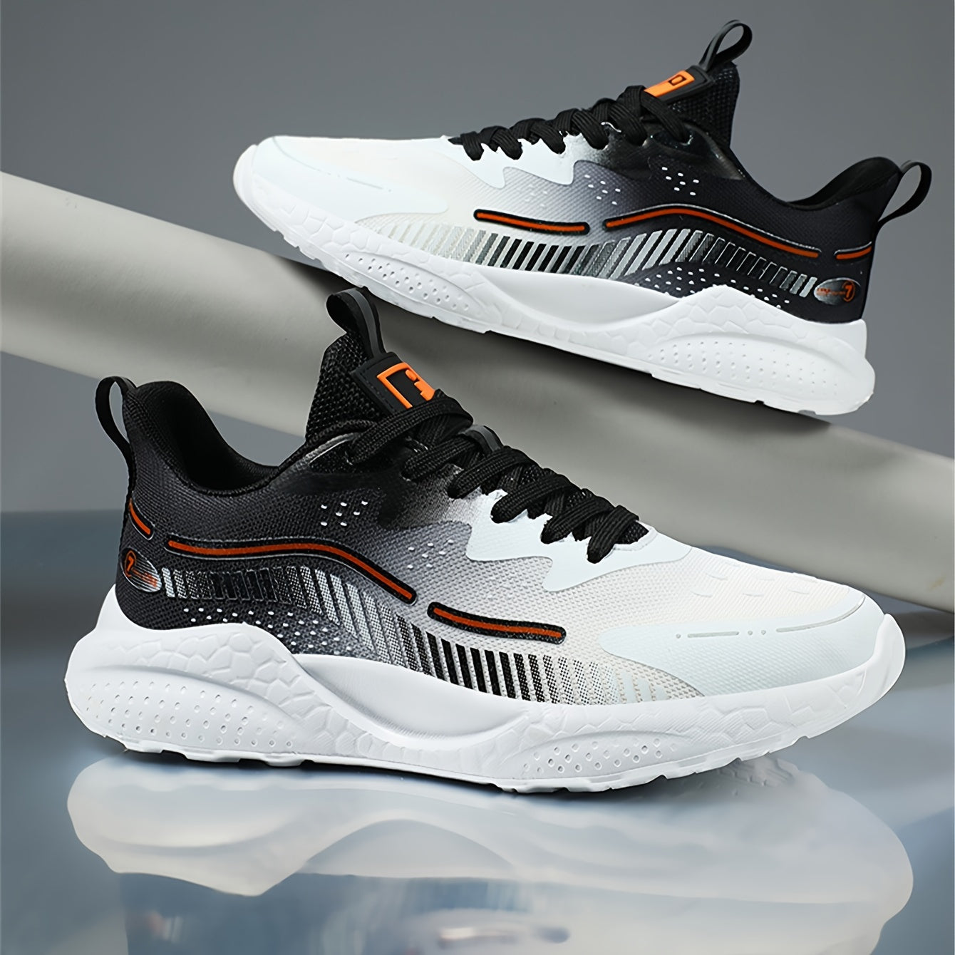 Men's Gradient Colour Sneakers Comfy Non Slip Lace Up Shoes