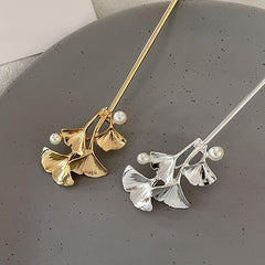 Metal Leaf Hair Pin Golden And Silvery Leaf Hairpin Hair Accessory Gift For Mom