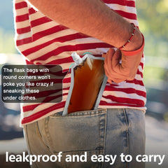 20pcs Reusable Drinking Flask Cruise Pouch Concealable Plastic Bags 16 Oz