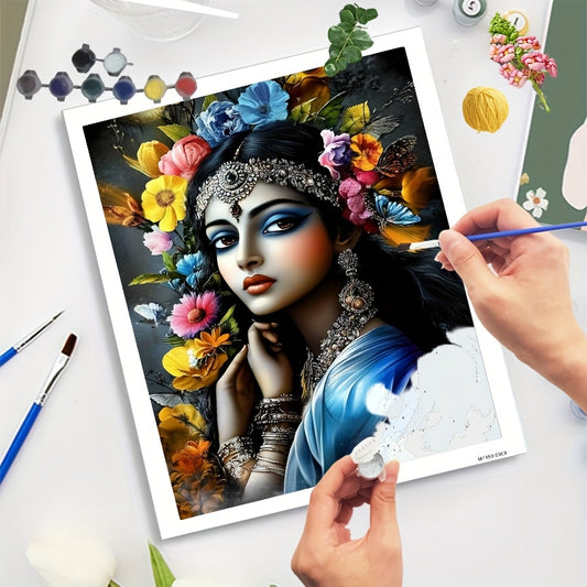 DIY Paint by Numbers Kit for Adults Floral Woman Unframed Canvas