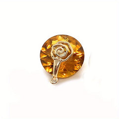 Natural Stone Faceted Crystal Pendant 14mm Round DIY Jewelry