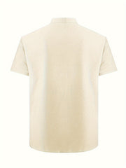Solid Men's Casual Short Sleeve Shirt Summer Tops