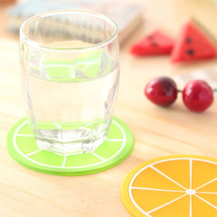 7pcs Silicone Fruit Coasters for Kitchen Patio Bar Heat Insulation Drink Cup Mat