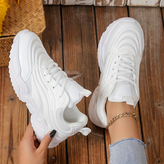 Chunky Sneakers Heighten Lightweight Woven Shoes Breathable Running Shoes