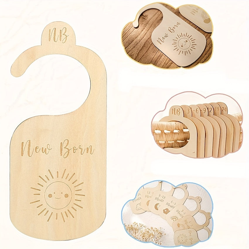 7pcs Kids' Clothing Separator Wooden Kids' Clothing Size Hanger