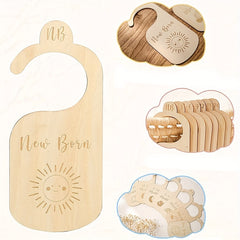 7pcs Kids' Clothing Separator Wooden Kids' Clothing Size Hanger