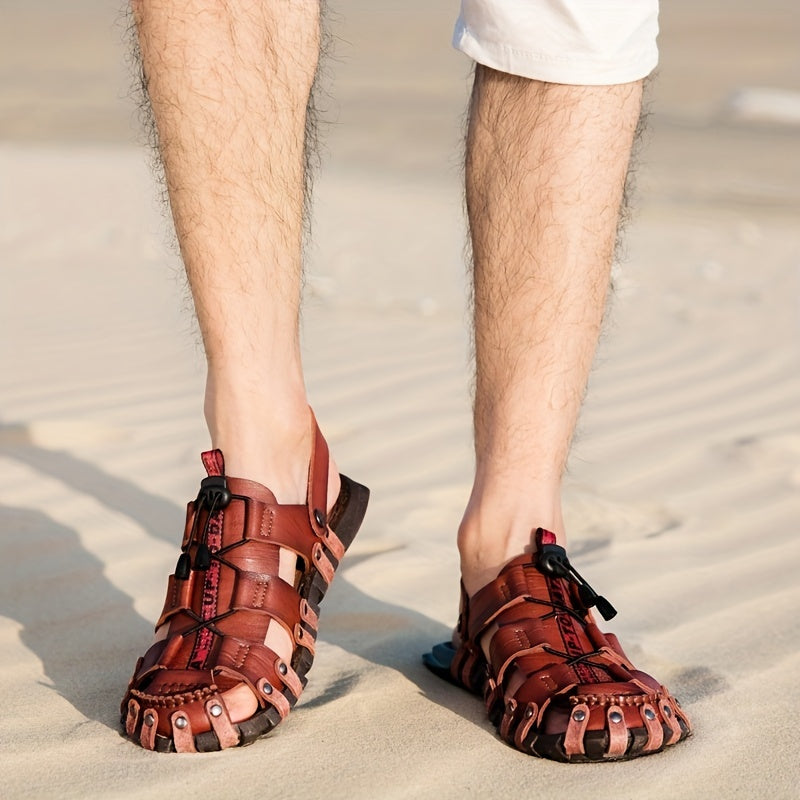 Men's Non-Slip Casual Sandals with Adjustable Shoelaces
