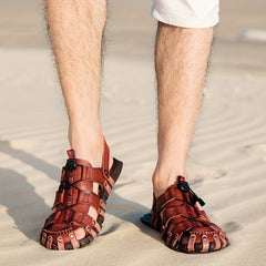 Men's Non-Slip Casual Sandals with Adjustable Shoelaces