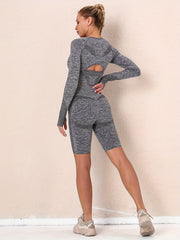 2pcs Yoga Sets Cropped Top & High Waist Leggings Women's Activewear