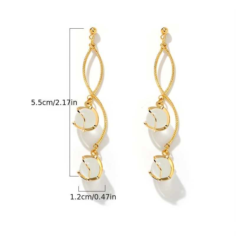 Tassel Opal Earrings Women Girls Party Prom Decor