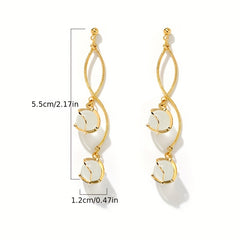 Tassel Opal Earrings Women Girls Party Prom Decor