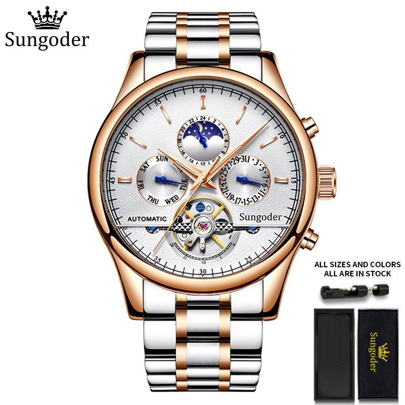 SUNGODER Auto Mechanical Men's Watch Stainless Steel Water Resistant