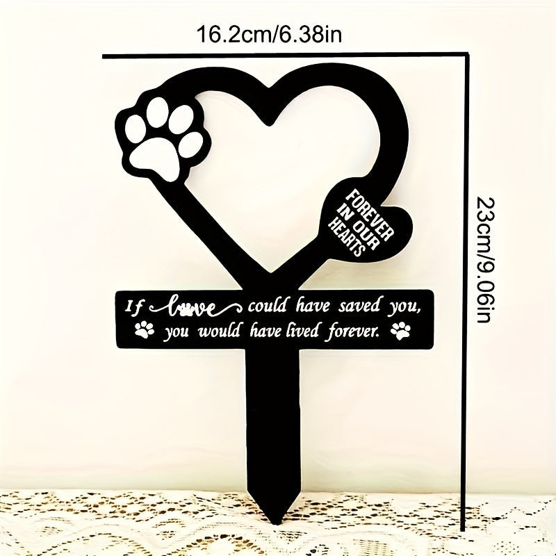 Acrylic Pet Memorial Monument for Dog Cat Waterproof Grave Pile