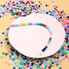 4200pcs 28-Grid 6mm Flat Round Clay Beads Jewelry Making DIY Girls Craft