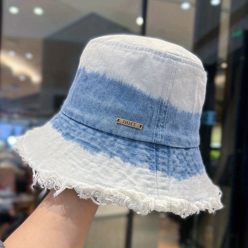 Distressed Sun Shade Bucket Hat Hip Hop Unisex Basin Hats For Women Men