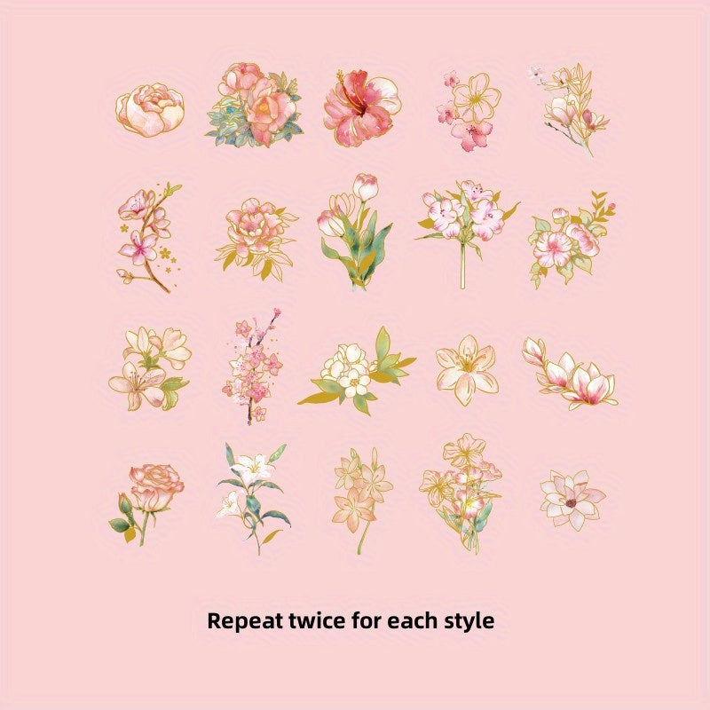 40pcs Vintage Plant Stickers for Scrapbooking Journals Planners
