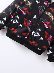 Boy's Anime Vehicle 2pcs Jacket and Sweatpants Set for Spring Fall