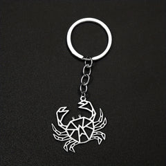 Creative Stainless Steel Hollow Crab Keychain For Men