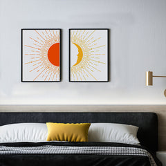2pcs Sun and Moon Drawing Stencils Set for Scrapbooking DIY Crafts