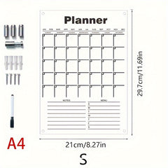 Acrylic Weekly Plan Board Erasable Transparent Message Board
