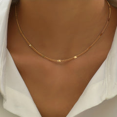 Golden Chain Buckle Necklace 18K Plated Classic Neck Decoration