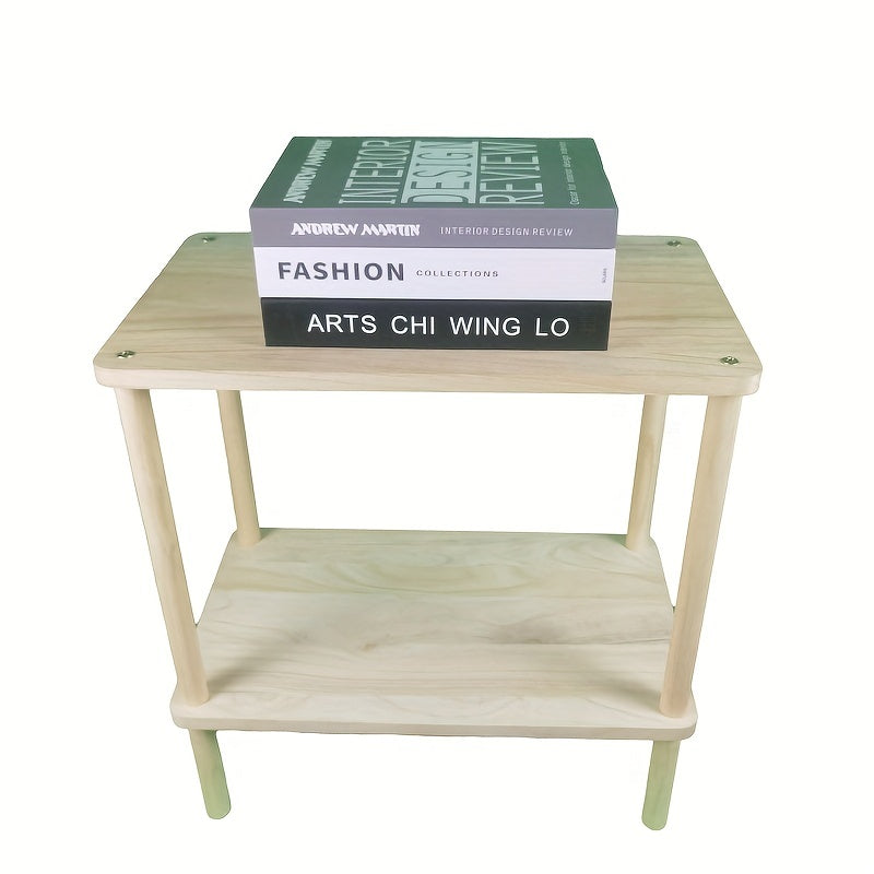 2-Story Wooden Small Table for Living Room & Bedroom Use