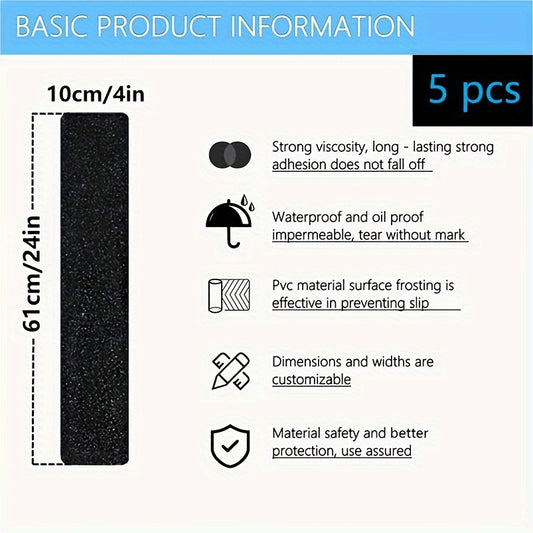 5pcs Anti Slip Safety Grip Tape Stickers Waterproof Wear resistant Non slip Tape
