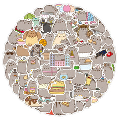 100pcs Cat Stickers Laptop Skateboard Water Bottles Guitar & More