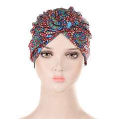 Multicolor Snail Print Turban Hat for Women