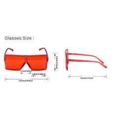 Oversized Square Sunglasses Flat Top UV400
