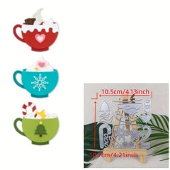 1pc Christmas Teacup Metal Cutting Die DIY Card Scrapbook Decoration