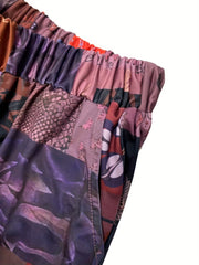  Colorblock Print Wide Leg Pants