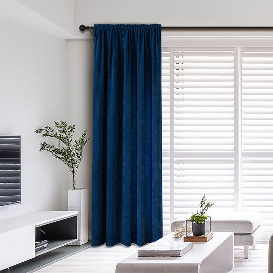 1pc Fleece Thickened Curtain Rod Pocket Living Room Bedroom Decor