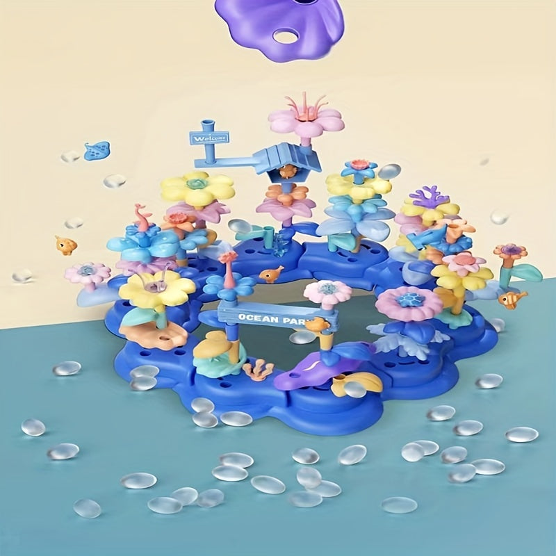 DIY Ocean Coral Building Blocks Flower Arrangement Puzzle
