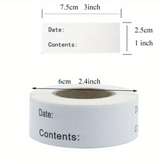 Food Storage Labels - 125pcs, 300pcs, 500pcs, 2.54 x 5.08 cm, 2.54 x 7.62 cm