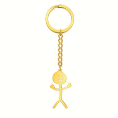 Funny Man Keychain Titanium Steel Couple Gift Keyring