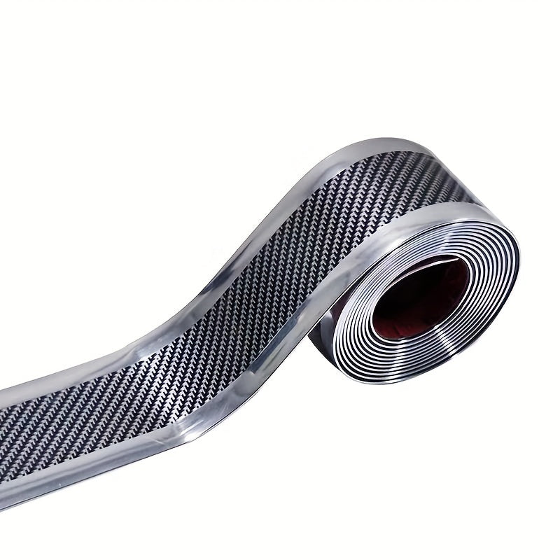 Car Door Sill Protector Rubber Strip Carbon Fiber Bumper Film Sticker