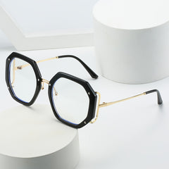 Metal Polygon Frame Light Blocking Glasses for Women Unisex