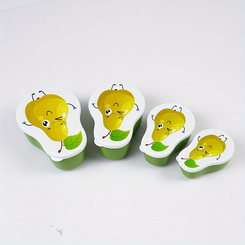 4pcs Fruit Pattern Sandwich Containers Portion Control Lunch Boxes for Snacks