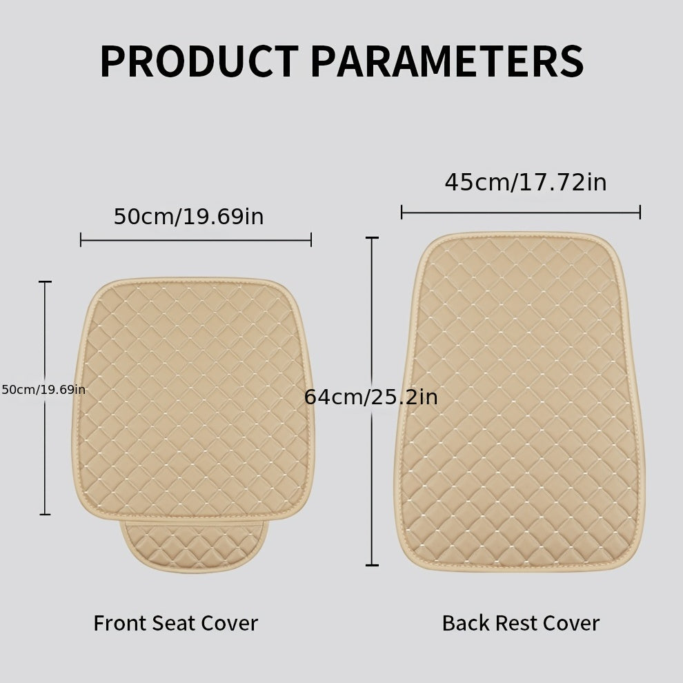 Waterproof PU Leather Car Seat Cover Front & Rear Protector Mat Universal Fit