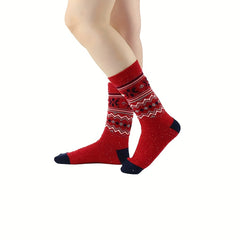 Geometric Pattern Mid Tube Socks Soft & Comfy Women's Stockings