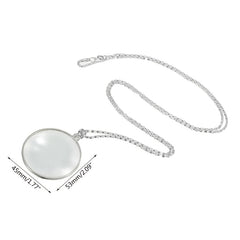 Vintage 5X Magnifier Necklace Pendant Chain Map Reading Glass