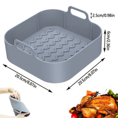 2pcs Air Fryer Silicone Pot With Handle Reusable Air Fryer Liner Heat Resistant