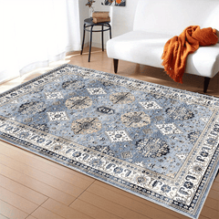 Boho Persian Washable Area Rug Stain & Water Resistant Vintage Floor Carpet