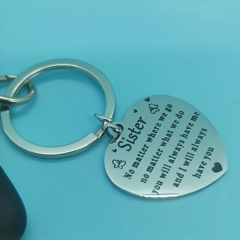 Sister From Brother Keychain, Soul Sister Gift, Birthday Christmas Keyring