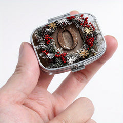 Creative O Printed Square Medicine Box Two Compartment Pill Box