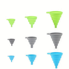 3pcs Portable Silicone Funnel Collapsible for Kitchen and Wine
